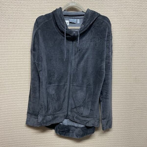 Athleta Grey Heather Full Zip Hoodie Plush Velour Jacket Women Size Small